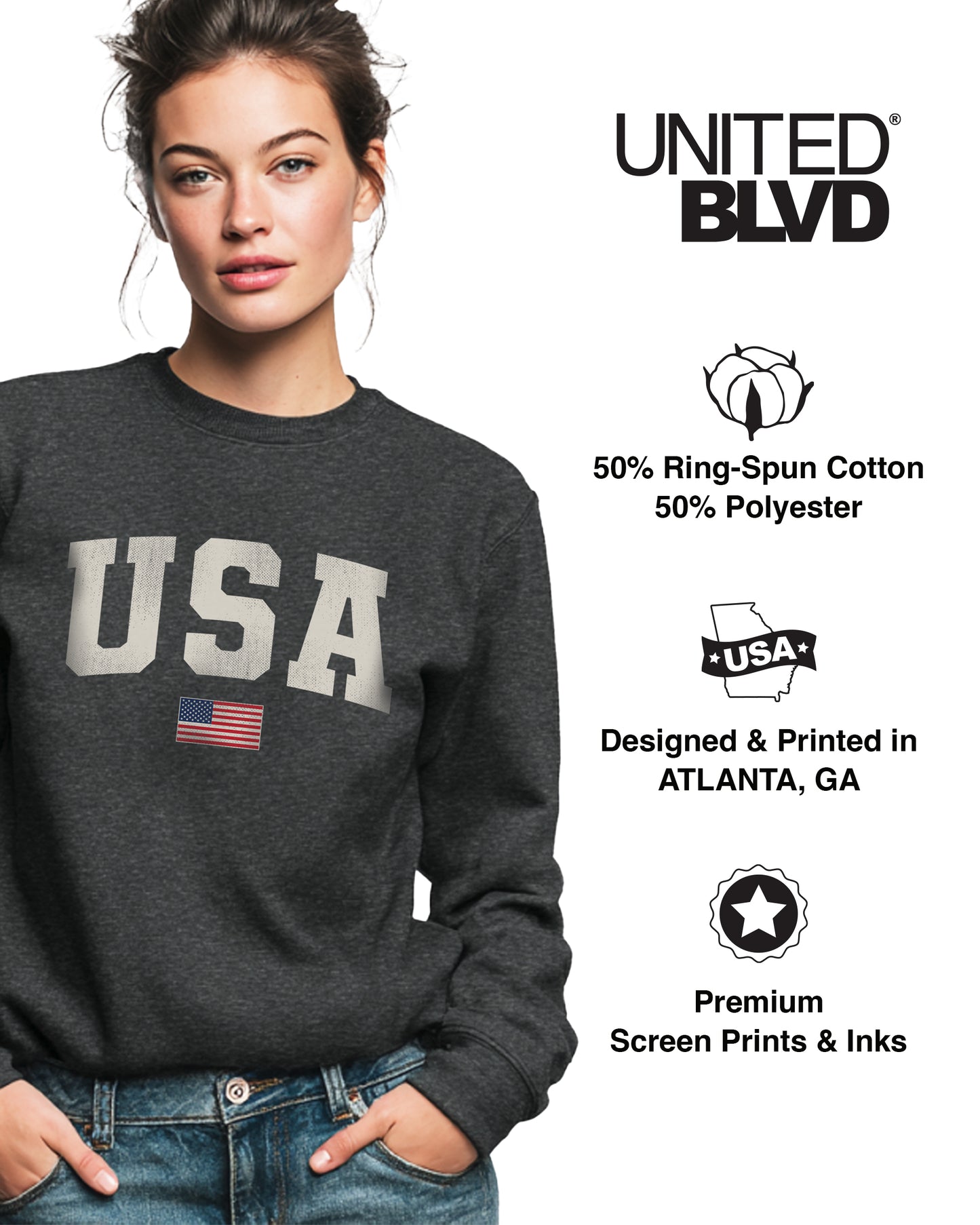 USA 250 SWEATSHIRT - GREY