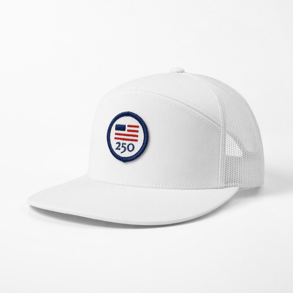 USA 250 HAT - WHITE FLAT BILL